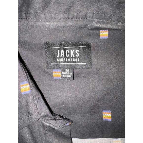 Jacks Surfboard black short sleeve button up size medium - Picture 3 of 3